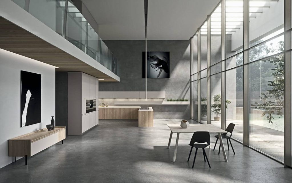 Cocina de diseño italiano y minimalista en vivienda de lujo en Sotogrande